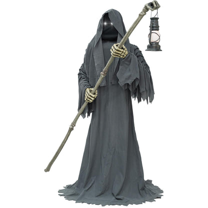 Haunted Hill Farm Motion-Activated 6-Ft. Tall Ghostly Guide, Plug-in Talking Scare Prop Animatronic with Spooky Sound Effects and Lights for Indoor or Covered Outdoor Creepy Halloween Decoration