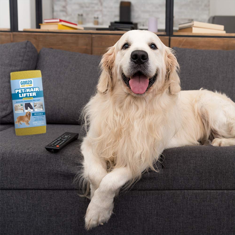 Gonzo Pet Hair Remover - 2 Pack - Lift and Remove Dog, Cat and Other Pet Hair from Furniture, Carpet, Bedding and Clothing