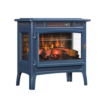 duraflame Freestanding Electric Fireplace Stove Heater with 3D Flame Effect for 1,000 Sq. Ft. Room, Navy