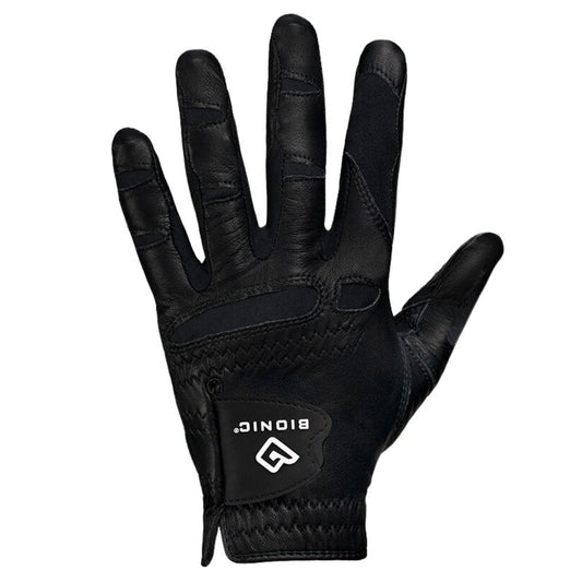 Bionic Men's StableGrip with NaturalFit 2.0 Golf Glove with Dual Expansion Thumb for Best Fit - Premium Cabretta Leather… (Black, Large, Left)