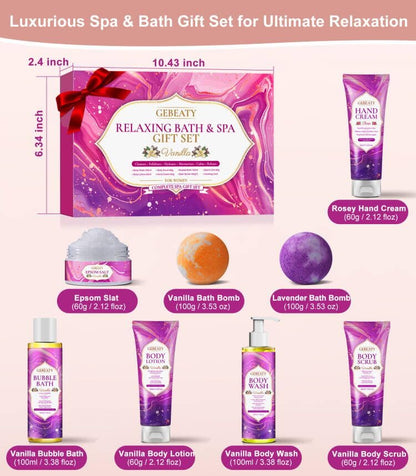Spa Gifts for Women -Stress Relief Relaxing Body Wash & Bath Set,Christmas Gift for Mom Wife Her Sister Birthday Gifts,Unique Self Care Womens Gift Xams Stocking Stuffer Secret Santa Gifts for Women