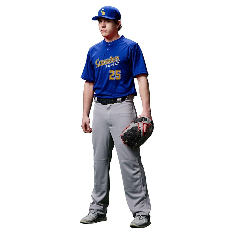 Champro MVP OB OpenBottom Loose-Fit Baseball Pant in Solid Color with Reinforced Double Knee, White, Adult Medium