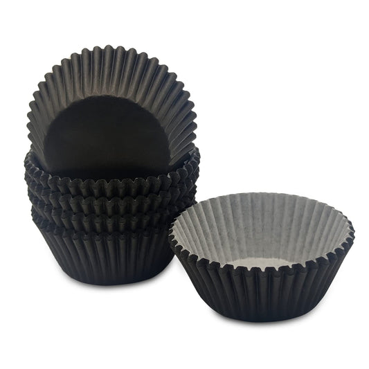 Bakehope Standard Baking Cups, Classic Black Greaseproof Festive Cupcake Liners, 150-count