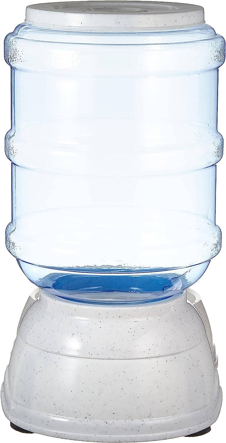 Amazon Basics Dog and Cat Food Feeder, Small, Grey