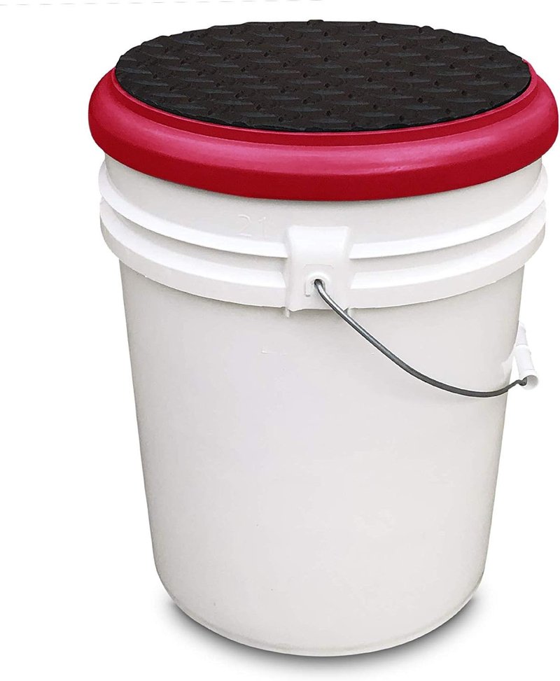 Padded Bucket Lid - Diamond Pad with Red Frame & Black Cushion | Durable Design for Easy Use