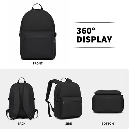 Kono School Backpack Casual Daypack School Bags for Girls Boys Bookbag Lightweight Travel Rucksack Work Bag for Men Women (Black)