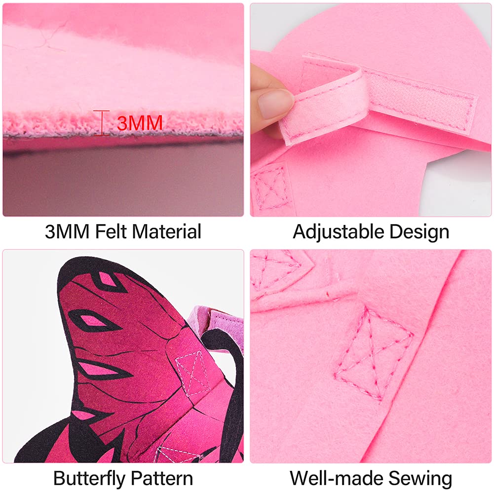 Butterfly Dog Costume Wings, Cat Dog Halloween Costumes Fairy Wings for Small Medium Large, Pet Clothes Puppy Outfit for Christmas Birthday Party Photo Props Dress up Accessories