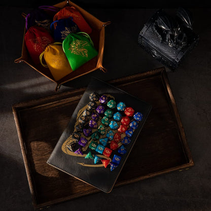 DND Dice Set 42 Pcs Polyhedral Dungeons and Dragons Rolling Dice for D&D RPG MTG Table Games Dice Bulk with Colorful Drawstring Bags and Dice Tray (Single)