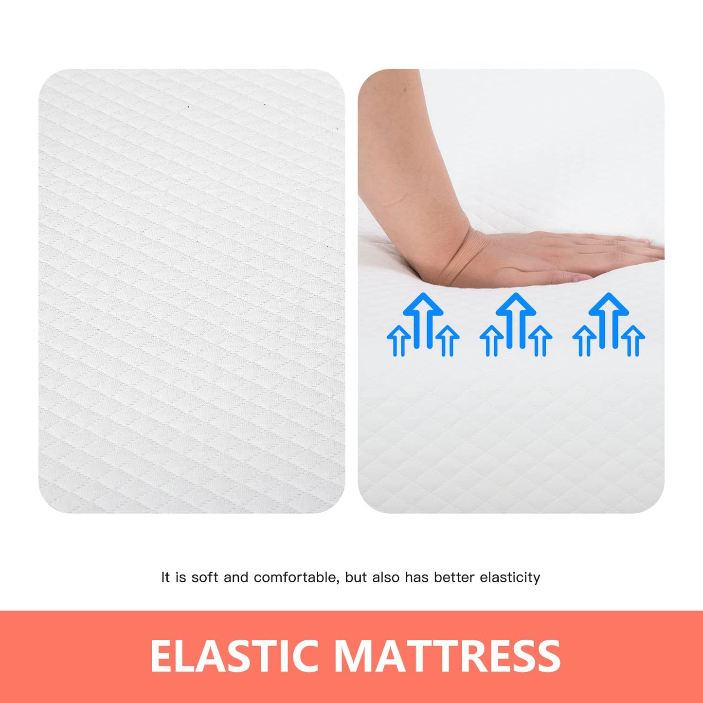 FDW | 5 Inch Twin Mattress | Medium Firm | Gel Memory Foam Mattress | White | Bed in a Box, CertiPUR-US Certified | Pressure Relief, Cooling Ventilated Foam | Washable Removable Cover
