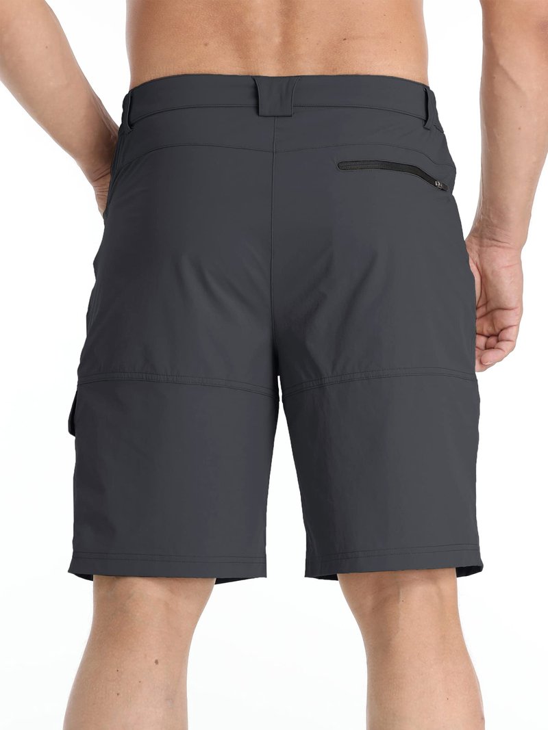 TACVASEN Mens Shorts Casual Golf Dress 10" Summer Cargo Travel Shorts Lightweight Quick Dry Water Resistant Hiking Fishing Dark Gray 40