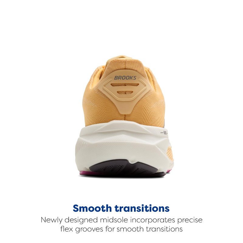 Brooks Women’s Ghost 17 Neutral Running Shoe - Apricot/Grey/Pink - 8 Medium