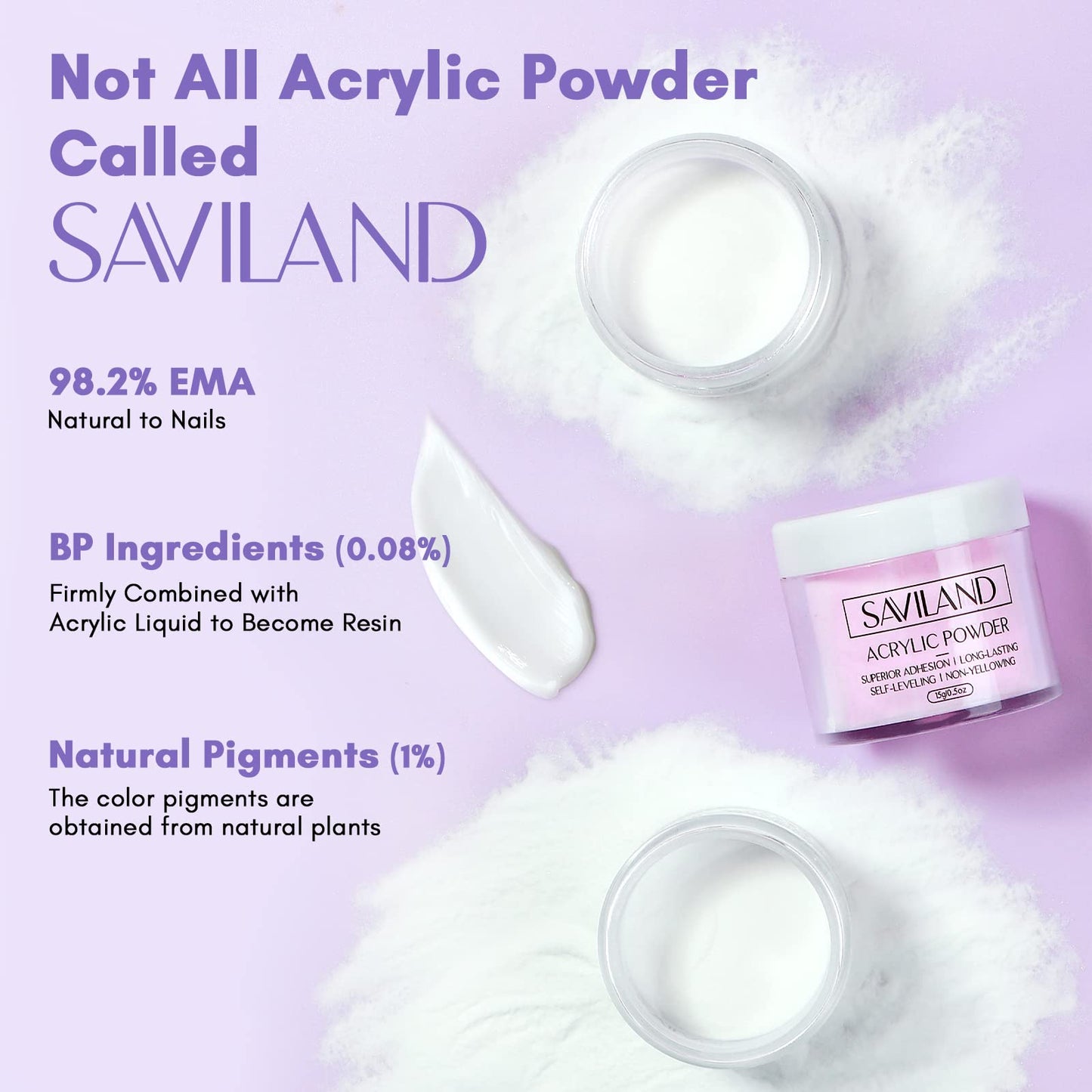 SAVILAND Essentials Acrylic Nail Kit Starter: Acrylic Nail Kit for Beginners with Everything White Pink Clear Acrylic Powder and Liquid Set #8/10/14 Nail Brush Forms Manicure Tools Home Nail Salon DIY