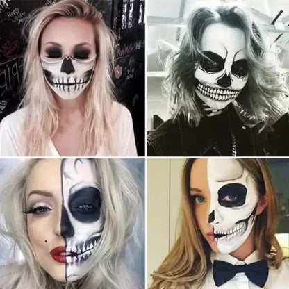 Go Ho 3 PCS Makeup Clown White Cream-Blendable Stick-Eye Black Sticks Face Body Paint Professional Halloween SFX Makeup,Safe Facepaint Nose&Lip Smacking for Sports Festival Make up(White+Black+Red)