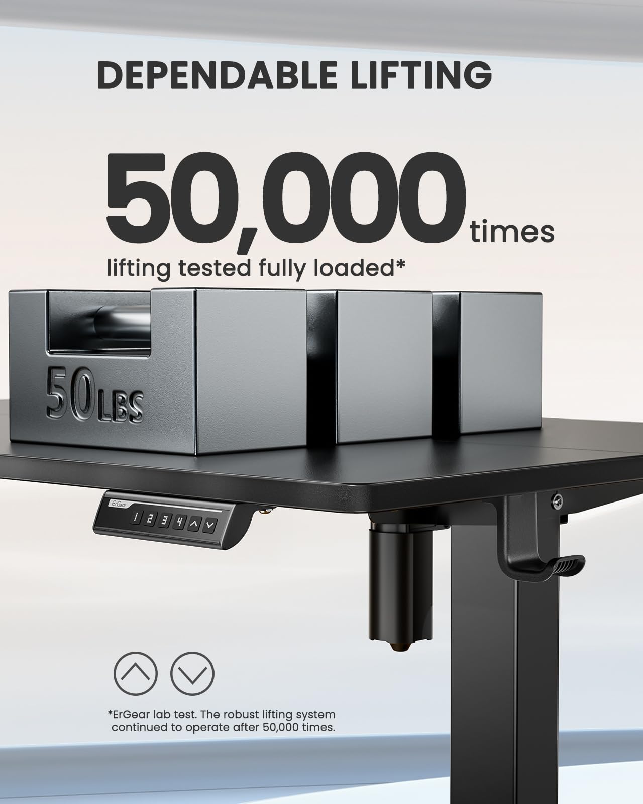 ErGear Height Adjustable Electric Standing Desk, 48 x 24 Inches Sit Stand up Desk, Memory Computer Home Office Desk with Two-Piece Desktop (Black)