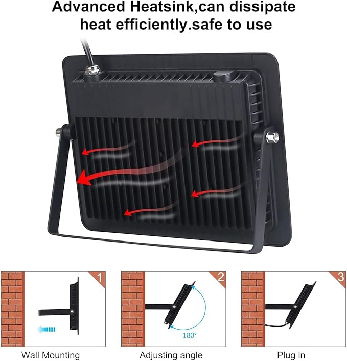 Black Lights HWay 200W LED Black Purple Lights Flood Light with Plug(6ft Cable) for Blacklight Party, Stage Lighting, Aquarium, Body Paint, Fluorescent Poster, Neon Glow in The Dark Night