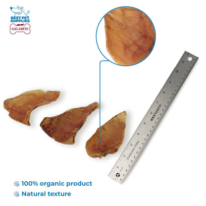 Best Pet Supplies GigaBite Roasted Pig Ears for Dogs - Natural Dog Chews, Roasted Pigs Ears, Safe for Puppies and Aggressive Chewers, Cleans Teeth and Gums - Pack of 25