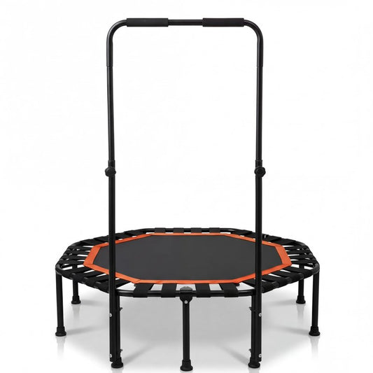 Lunai 42-Inch Octagonal Indoor Rebounder with Handle | Compact Fitness Trampoline for Adults & Kids | Safe, Sturdy Home Cardio Trainer for Exercise & Balance