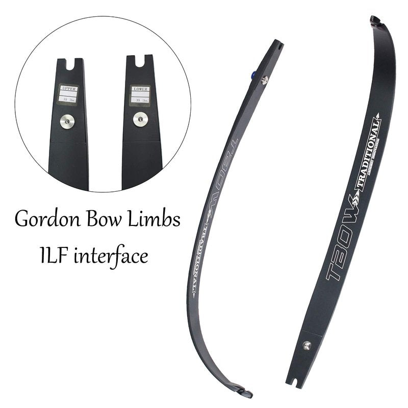 TBOW 62” ILF Recurve Bow with Gordon Limbs 30-60Lbs for Adult Archery Competition Athletic Right Hand (40Lbs)