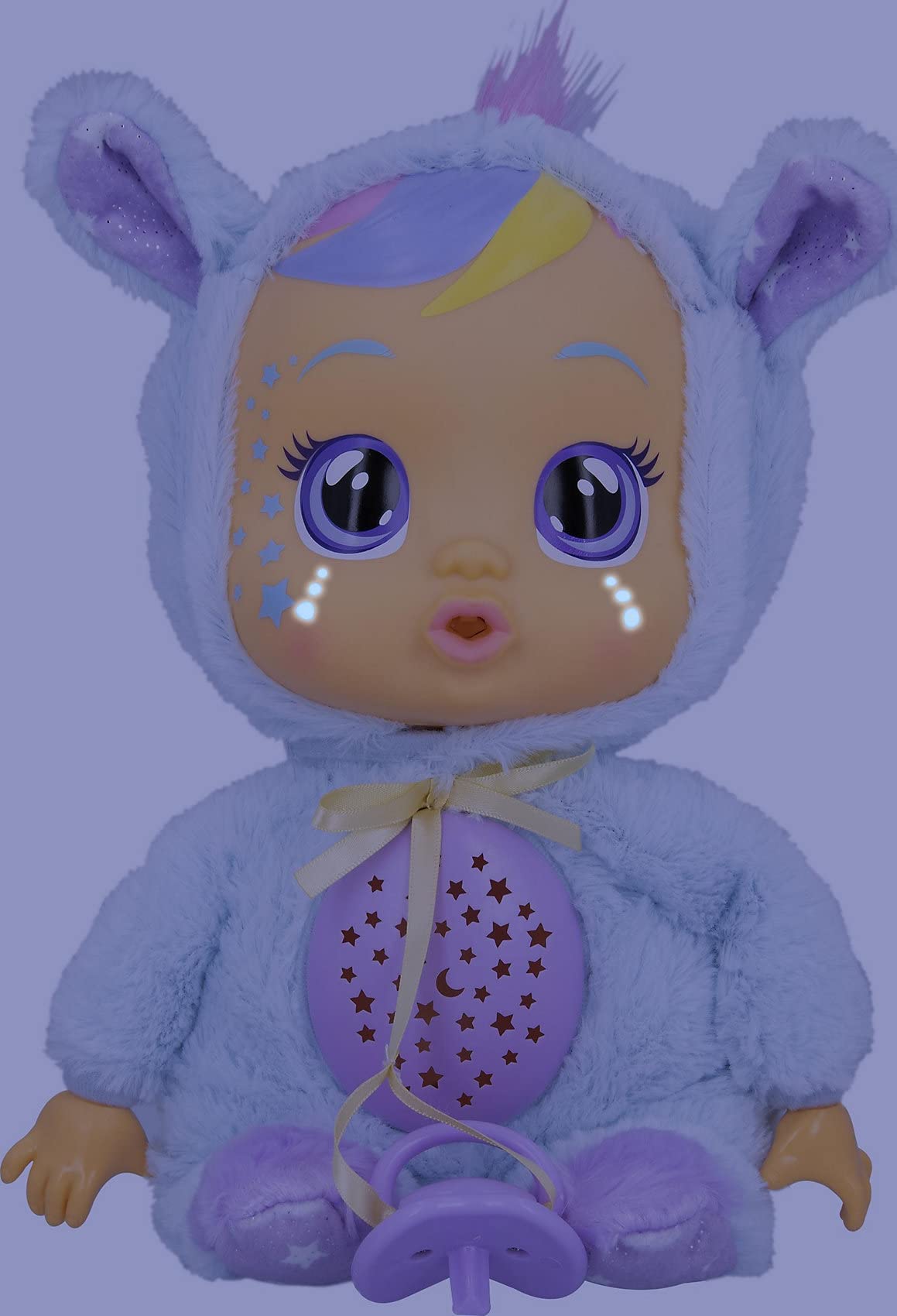 CRY BABIES Goodnight Starry Sky Jenna / Sleepy Time Baby Doll with LED Lights tears, Lullabies and Star Projector Night Light - Bedtime doll for Kids 18M+ age