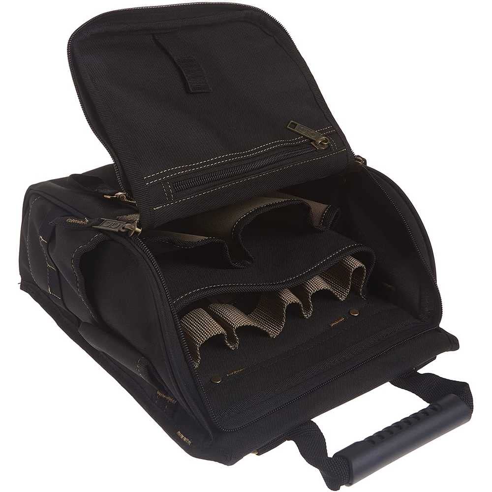 CLC Custom Leathercraft 1509 Zippered Professional Electricians Tool Pouch, 21 Pocket , Black