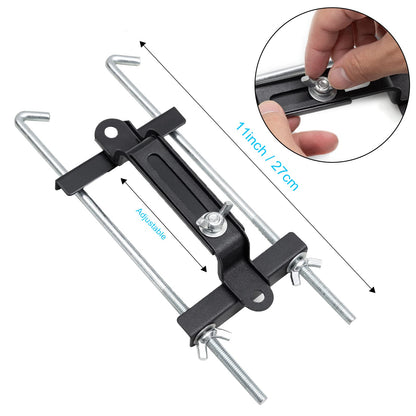 Aoerzn Premium Adjustable Battery Hold Down for Tray, Universal Adjustable Battery Crossbar with J Bolt, fit for SUV Car, Good Contact, Corrosion Resistance (11inches / 27cm bolts)