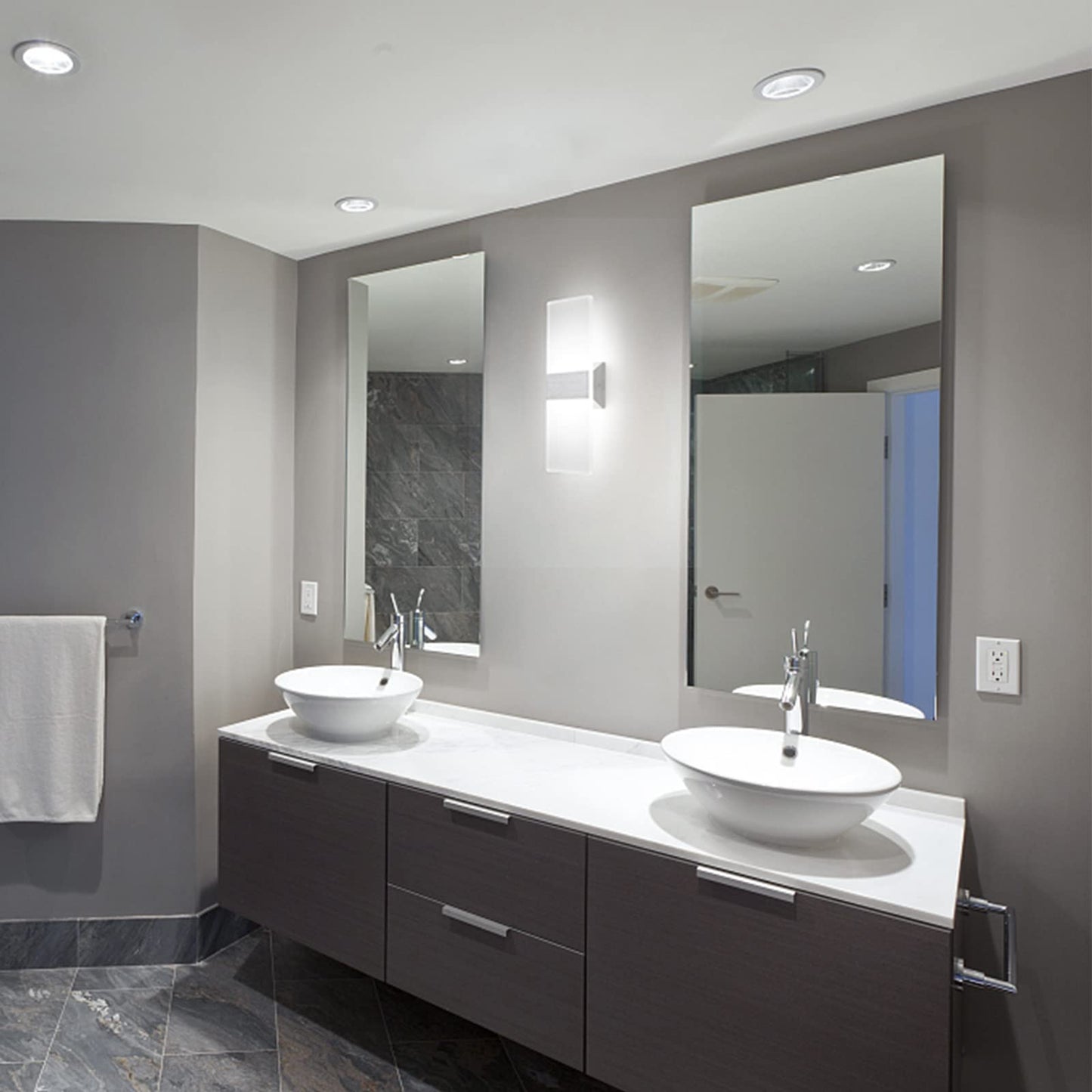 ChangM Modern Wall Sconce 12W, Set of 4 LED Wall Lamp Cool White Acrylic Material Hardwired Wall Mounted Wall Lights