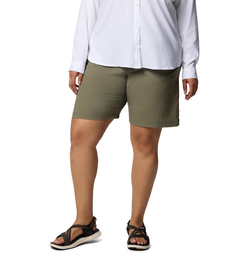 Columbia Women's Leslie Falls Long Short II, Stone Green, 16W x 9