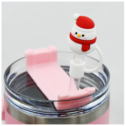 Meitesti Straw Cover Cap for Stanley Cup,Straw Topper Compatible for 30&40 Oz Tumbler with Handle,10mm 0.4in Dust-Proof Reusable Straw Tips Lids,Straw Tip Covers for Christmas Gifts, MEITESTI-09012