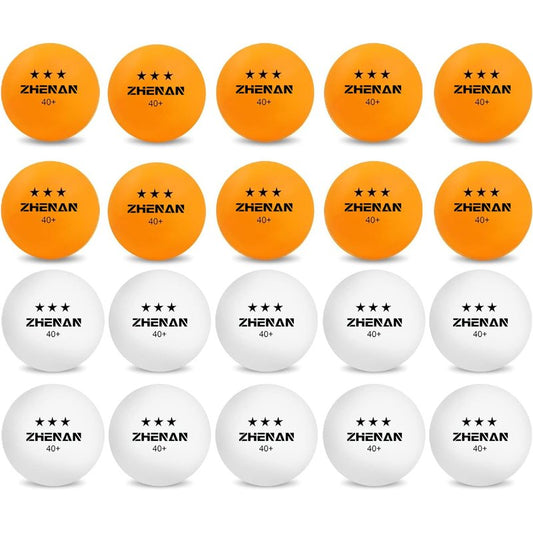 ZHENAN 20-Pack 3-Star 40+ New Material Ping Pong Balls,More Durable,Advanced Training Table Tennis Balls(White Practice Ping Pong Ball)，Competition and Recreational Play, Abs Ping Pong Ball