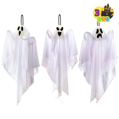JOYIN 3 Pack Halloween Party Decoration 27.5" Hanging Ghosts, Cute Flying Ghost for Front Yard Patio Lawn Garden Party Décor and Holiday Decorations