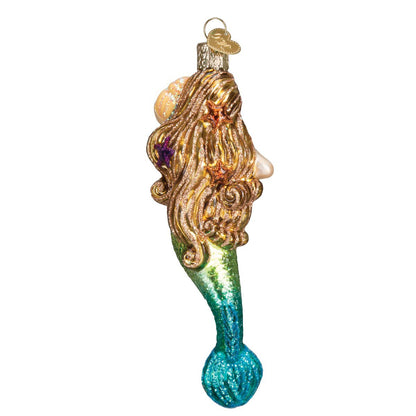 Old World Christmas Mermaid Glass Blown Ornament for Christmas Tree, Handcrafted Holiday Decoration, Fantasy Collection