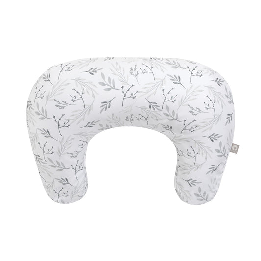 Boppy Nursing Pillow - Ergonomic Bottle & Breastfeeding Pillow with High, Firm, Large Area, Water-Repellent Cushion with Washable Cover; Baby Safety Alliance Verified - Gray Gentle Leaves