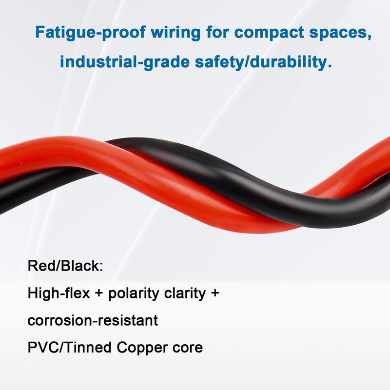 2 Gauge Marine Wire, 2 AWG Tinned Copper Electrical Wire, Boat Cable for Automotive, Solar, Car Audio, Trailer, Camper & Marine Wiring(2 AWG, 5FT Red + 5FT Black)