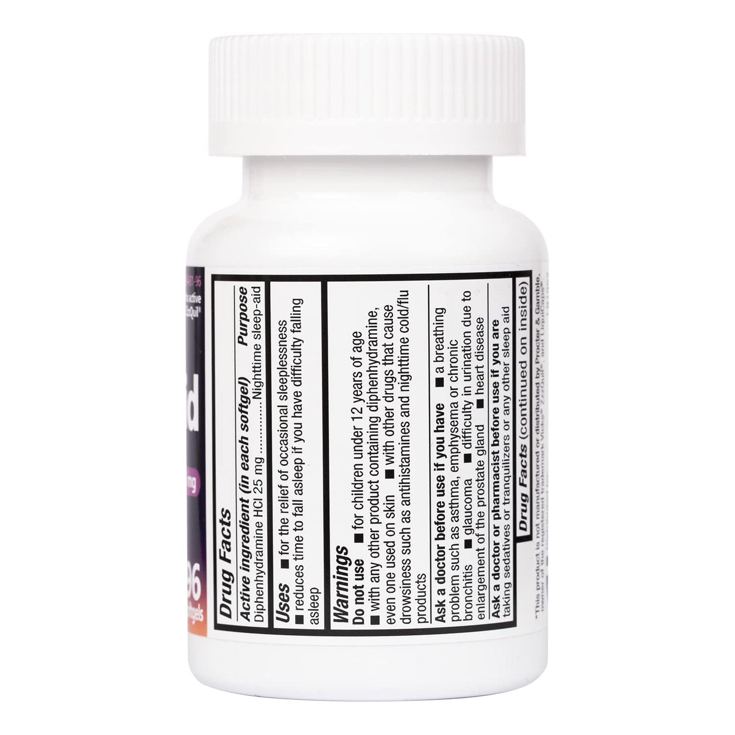 HealthA2Z Sleep Aid, Diphenhydramine HCl 25mg Softgels, Supports Deeper, Restful Sleeping, Non Habit-Forming (96 Softgels)
