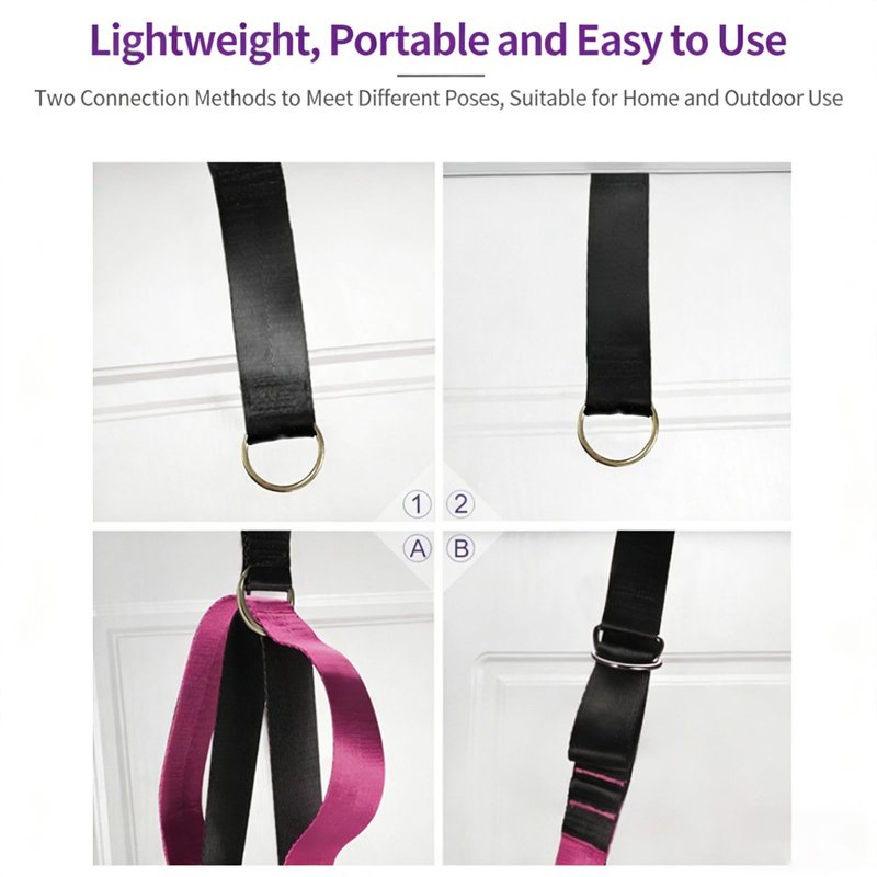Stretching Strap with Loops - Non Elastic Stretch Band for Physical Therapy, Yoga Strap for Stretching Equipment, Stretch Bands for Exercise and Flexibility