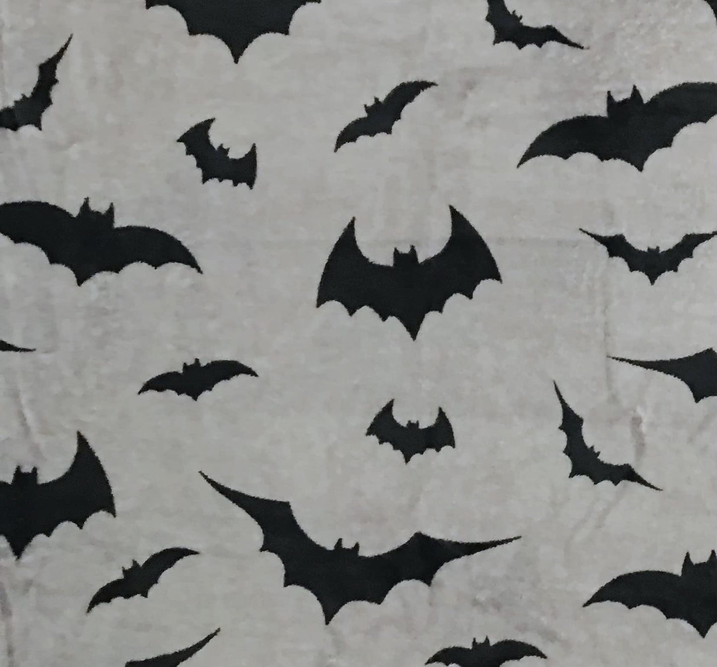 Halloween Throw Blanket : Black Bats on Gray Velvet Soft Fleece Overized Large 70" x 50" for Sofa Bed Couch Chair Dorm