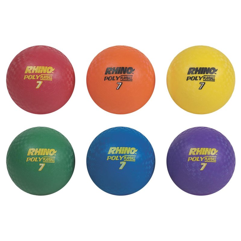 Champion Sports Rhino Poly Playground Ball Set (Multi, 7-Inch Diameter)