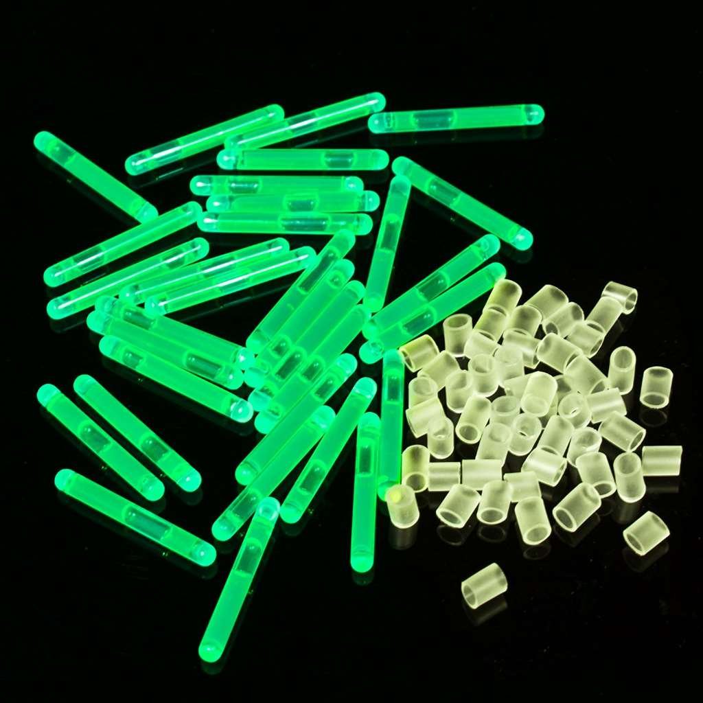 Fun Central 50 Pack - 1.5 Inch Mini Glow Sticks - Green Light-Up Party Favors for Festivals, Camping, and Nighttime Events