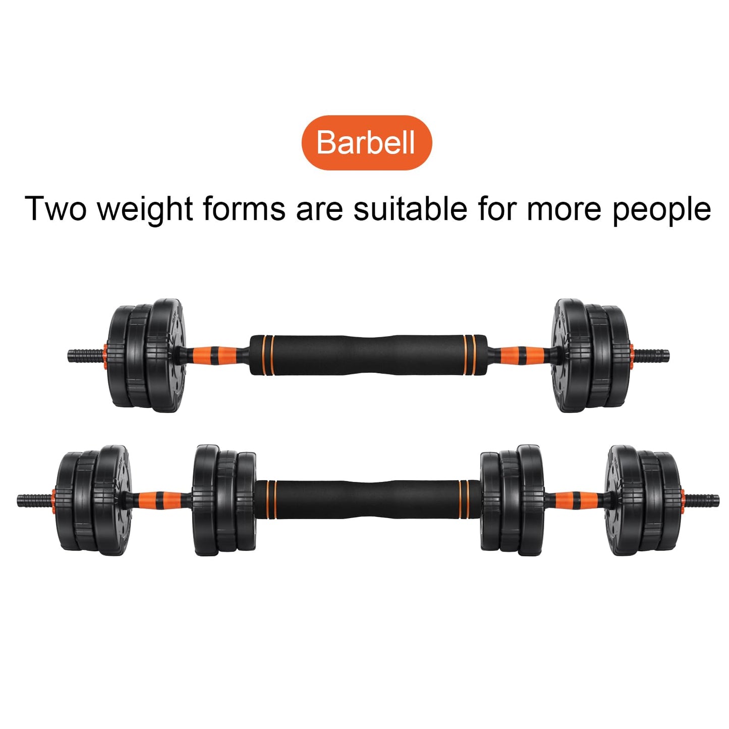 EDOSTORY Adjustable Dumbbell Set, 22/44/66/88lbs Free Weights, 4-in-1 Barbell & Kettlebell Set, Non-slip Handles, Fitness for Men & Women