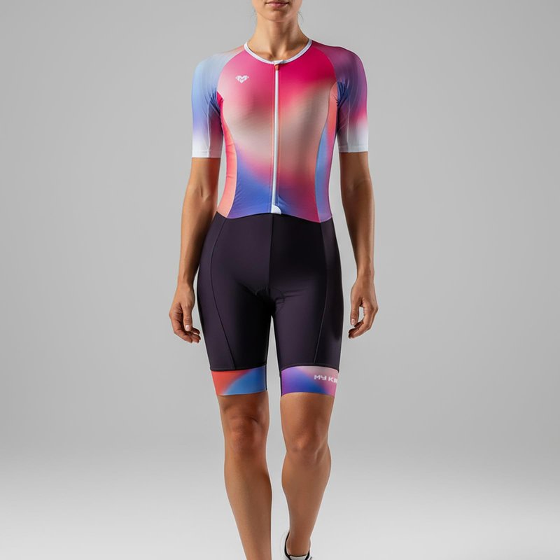 MY KILOMETRE Women's Triathlon Suit, Sleeveless Trisuit with Chamois, 2 Rear Pockets, UPF 50+