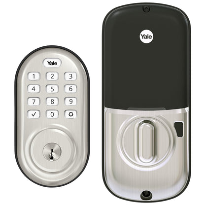 Yale Assure Lock Deadbolt, Satin Nickel Digital Touchscreen Keypad with Z-Wave and Backup Key for Front or Back Entry Door, YRD226-ZW2-619