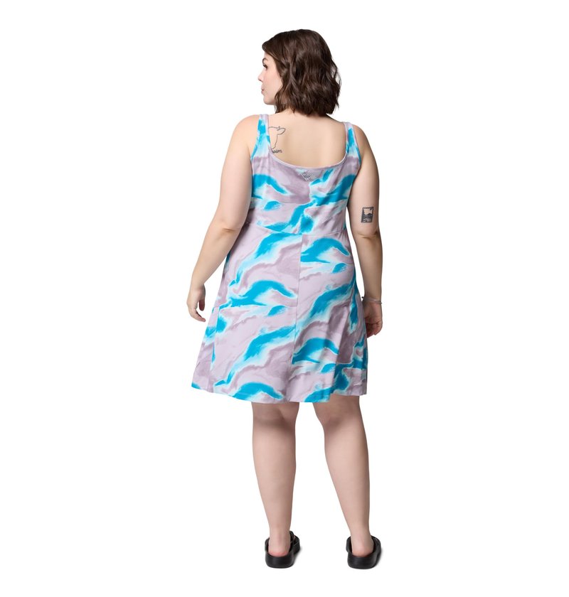 Columbia Womens PFG Freezer III Sun Dress, Lavender Pearl Heatmap, 1X