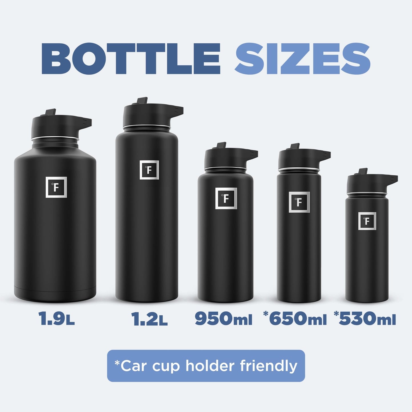 Insulated Water Bottle with Straw - 650/950/1200/1800 ml - Leakproof Double-Walled Stainless Steel Metal Drink Flask BPA-Free - Sports Travel Gym Camping Hiking Kids