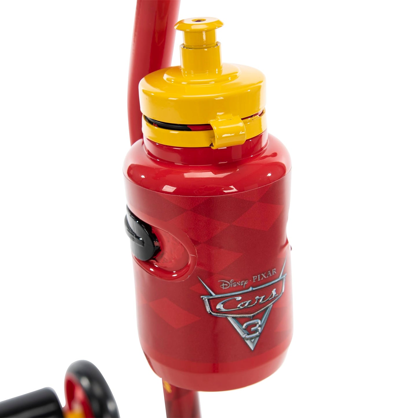 Huffy Disney Pixar Cars Preschool Scooter with Lights, Bell, and Water Bottle, Superhero Red