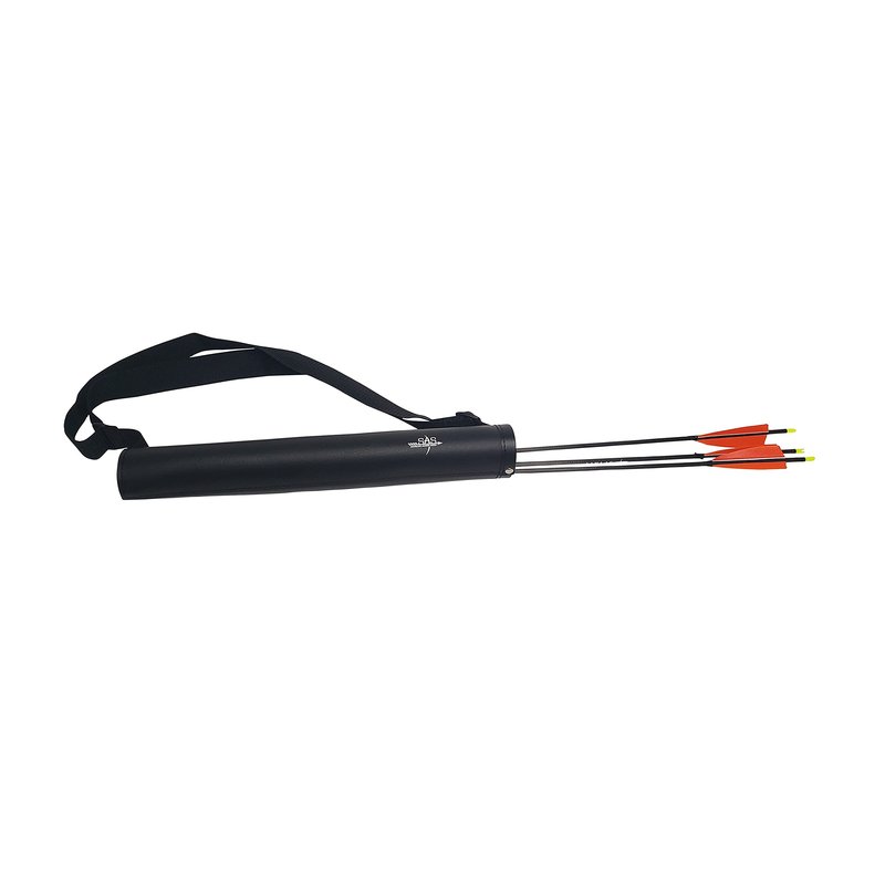 SAS Southland Archery Supply Leather Tube 17" Hip Quiver Arrow Holder with Belt Clip (Hip/Back Quiver 2-in-1)