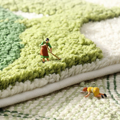 Morbuy Non-Slip Bath Mat, 50 x 80 cm Green Leaf Bathroom Floor Mat Super Soft and Water Absorbent, Machine Washable Microfiber Bathroom Rug for Shower, Bedroom, Kitchen, Doorway