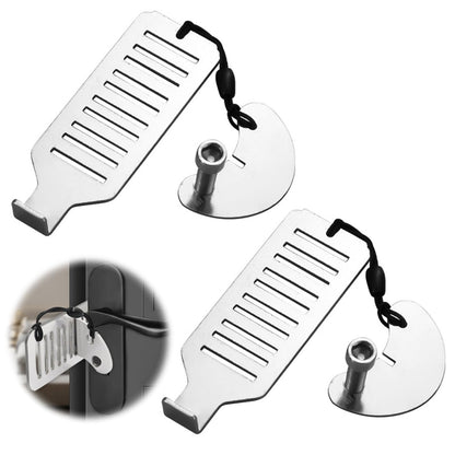 Fine jade2 Portable Door Lock Stainless Steel Travel Lock Door Lock Without Drilling Door Lock Without Drill for School Home Hotel Women Travel