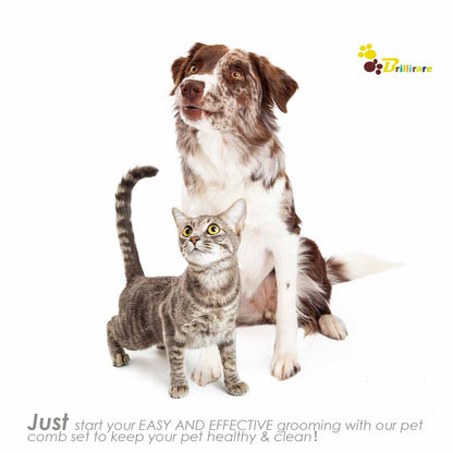 BRILLIRARE 2 Pack Dog Grooming Brush, Premium Soft Silicone Pet Bath Brushes with Adjustable Handle, Shampoo Soothing Comb for Wet Dry Long Short Haired Dogs & Cats Massaging, Deshedding