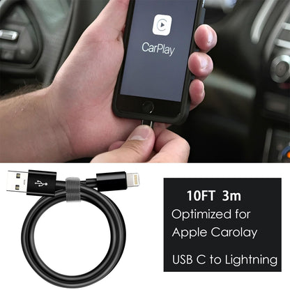 Car Carplay Cable for iPhone 17/16/15, USB A to USB C Cable Compatible for iPhone 17/16,17Air, 17/16/15 Pro Max,16E,16 Plus, iPad 10th/11 Gen,iPad Pro 12.9, Air 5th/4th Charger Cord,Car Charging Cable