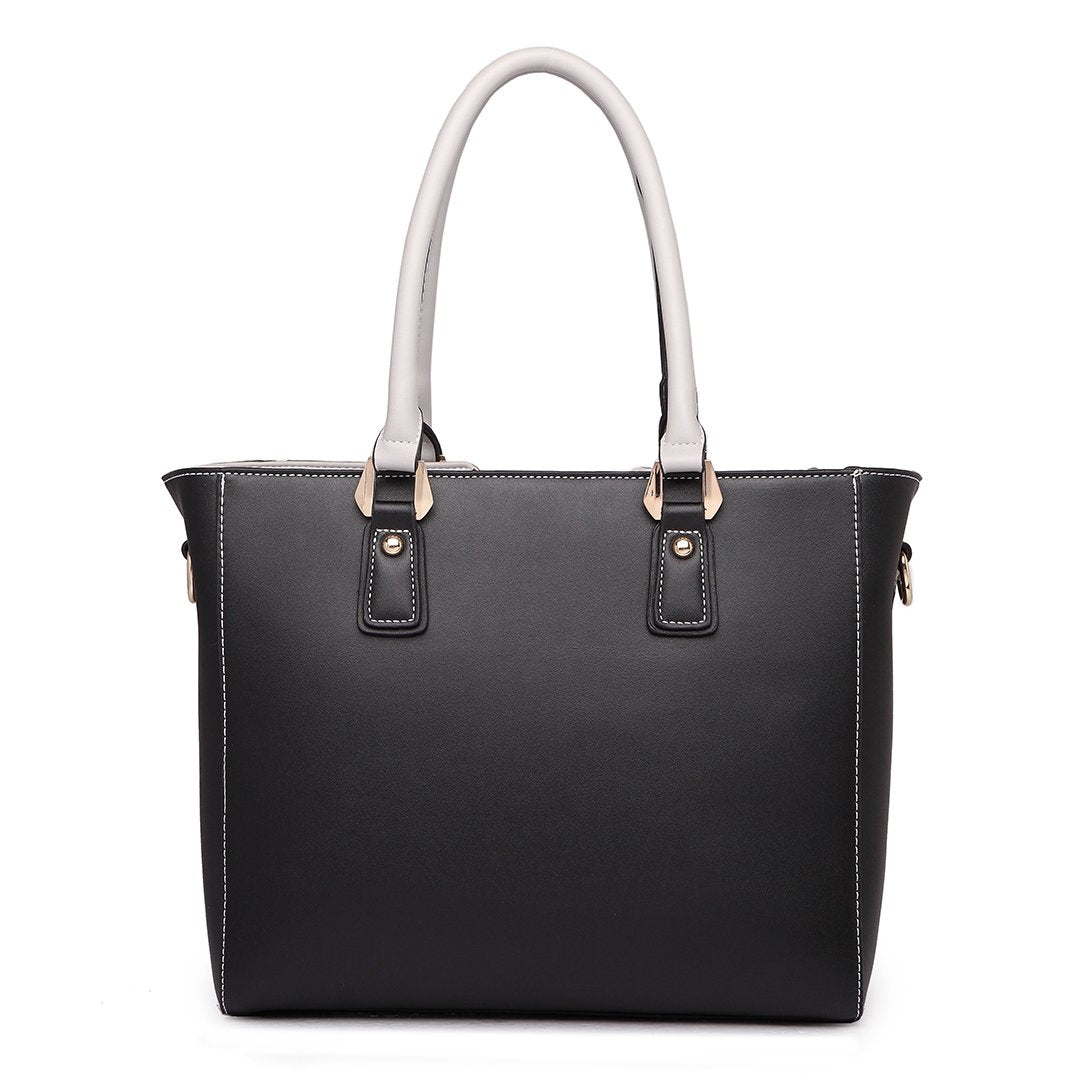 Miss Lulu Handbags for Women, V-Shape Shoulder Tote Bag, Lightweight Leather Look Medium Handbag